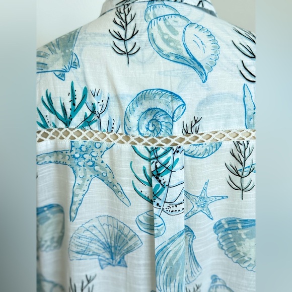 Blue Island summer  Blouse, Tunic, Button down shirt dress , swim coverup Size S - Picture 8 of 13